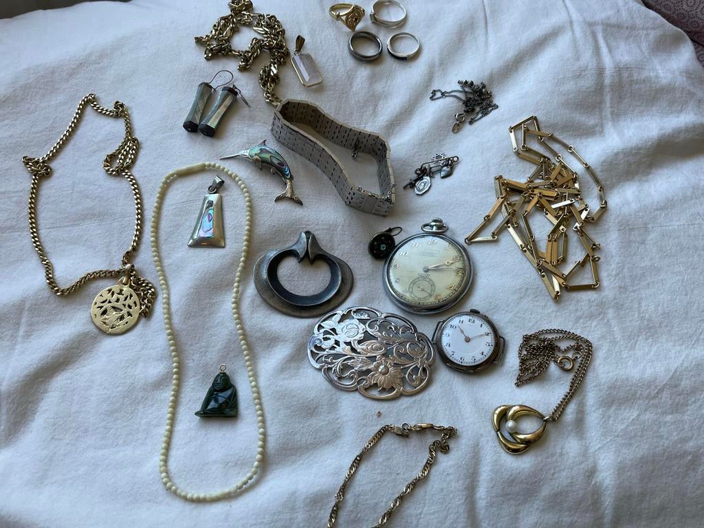 Zodiak Zakhorloge Rosegoud en Diverse Sieraden Collectie, Gebruikt, Verzenden, Goud, Overige materialen