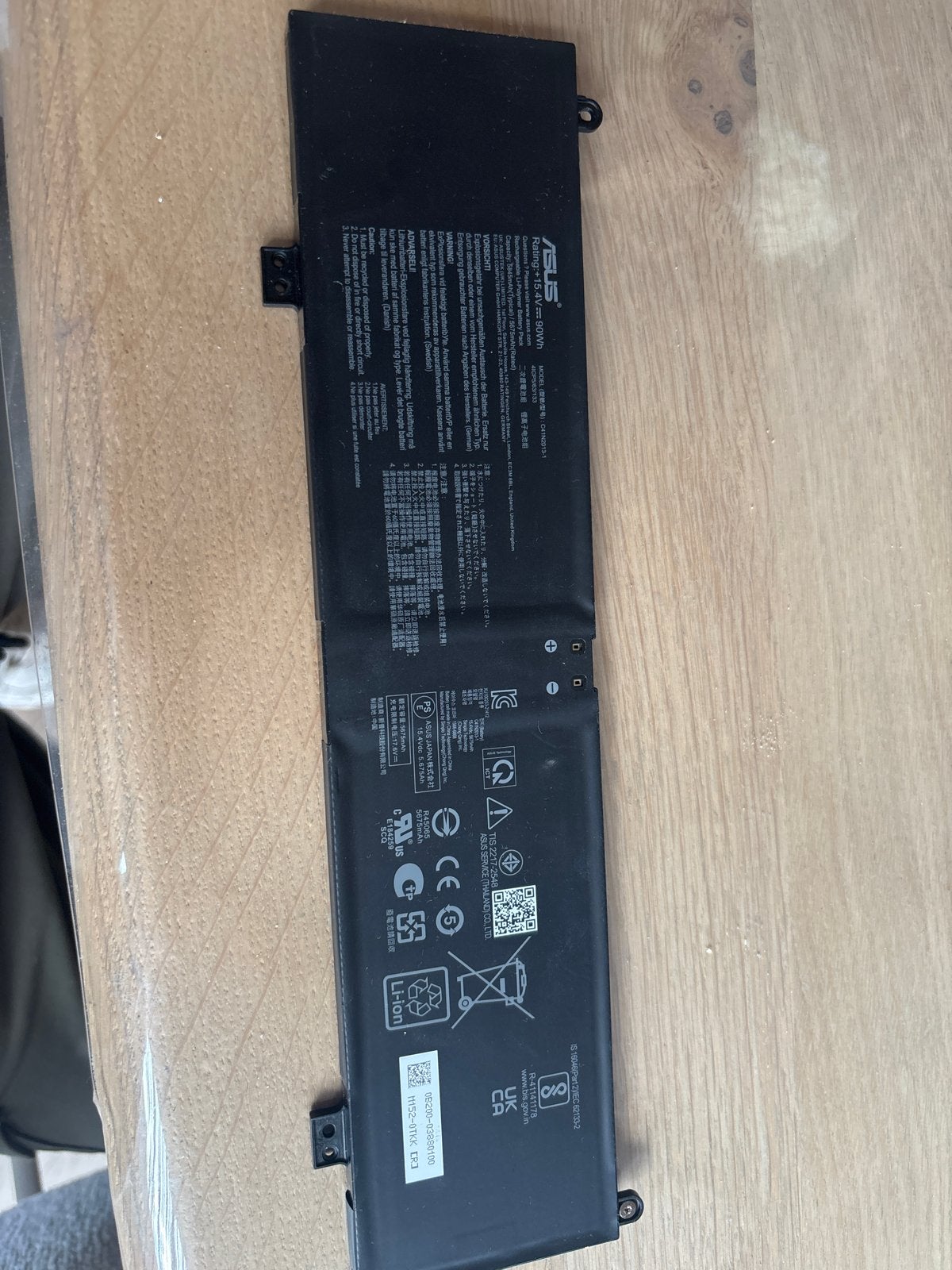 ASUS Laptop Accu - 15.4V 90Wh, Ophalen of Verzenden, Gebruikt