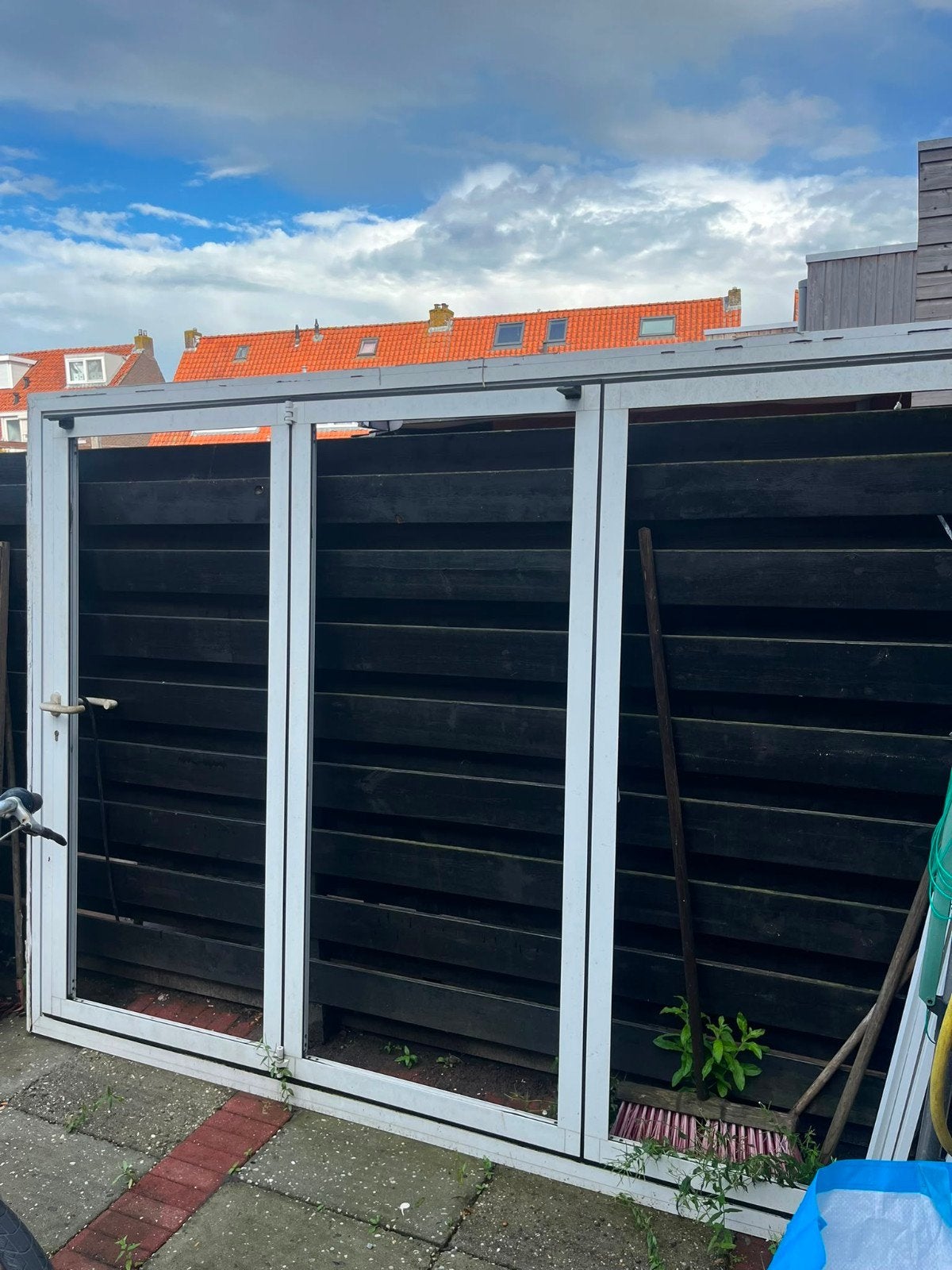 Harmonica schuifdeur - 2.84m breed, 2.04m hoog, 120 cm of meer, Ophalen of Verzenden, Buitendeur, Vouwdeur