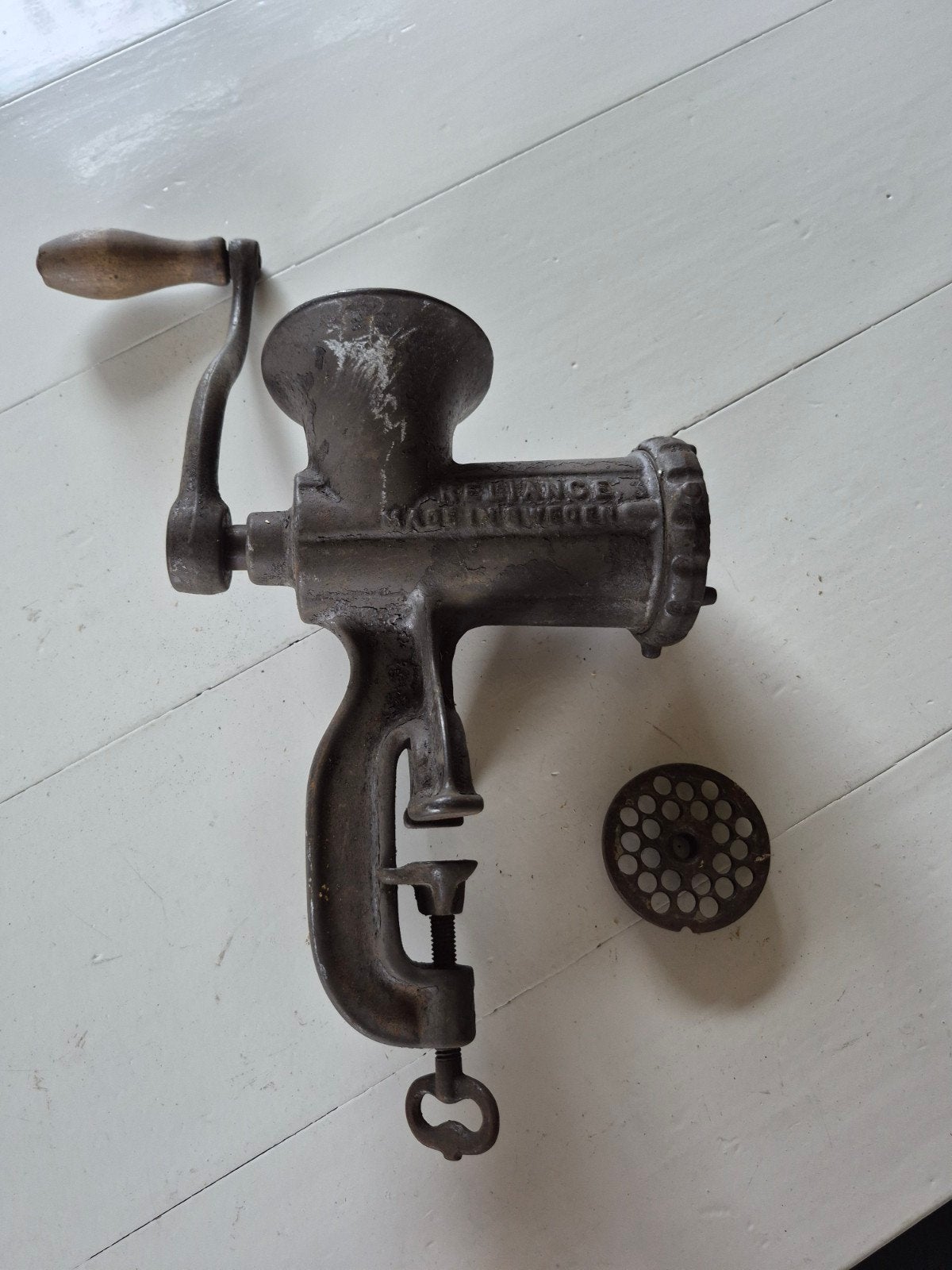 Vintage gietijzeren vleesmachine Husqvarna, Antiek en Kunst, Ophalen of Verzenden