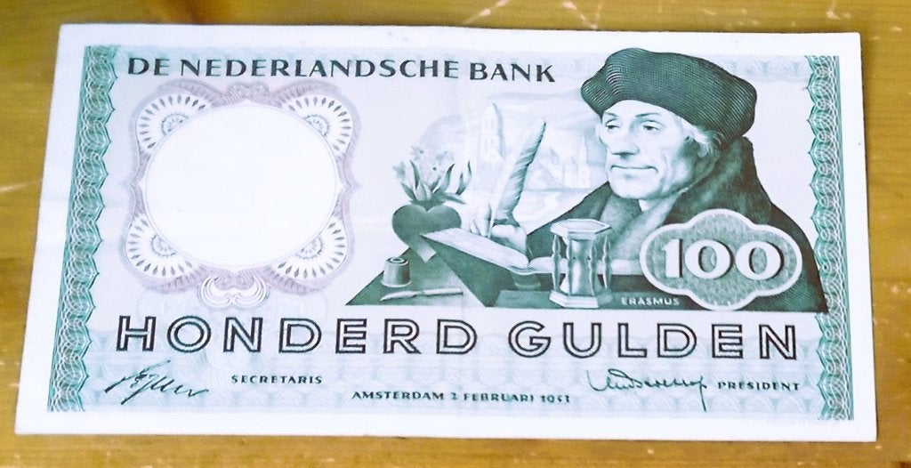 Mooi 100 gulden biljet van Erasmus, Postzegels en Munten, Bankbiljetten | Nederland, Ophalen of Verzenden, 100 gulden, Los biljet