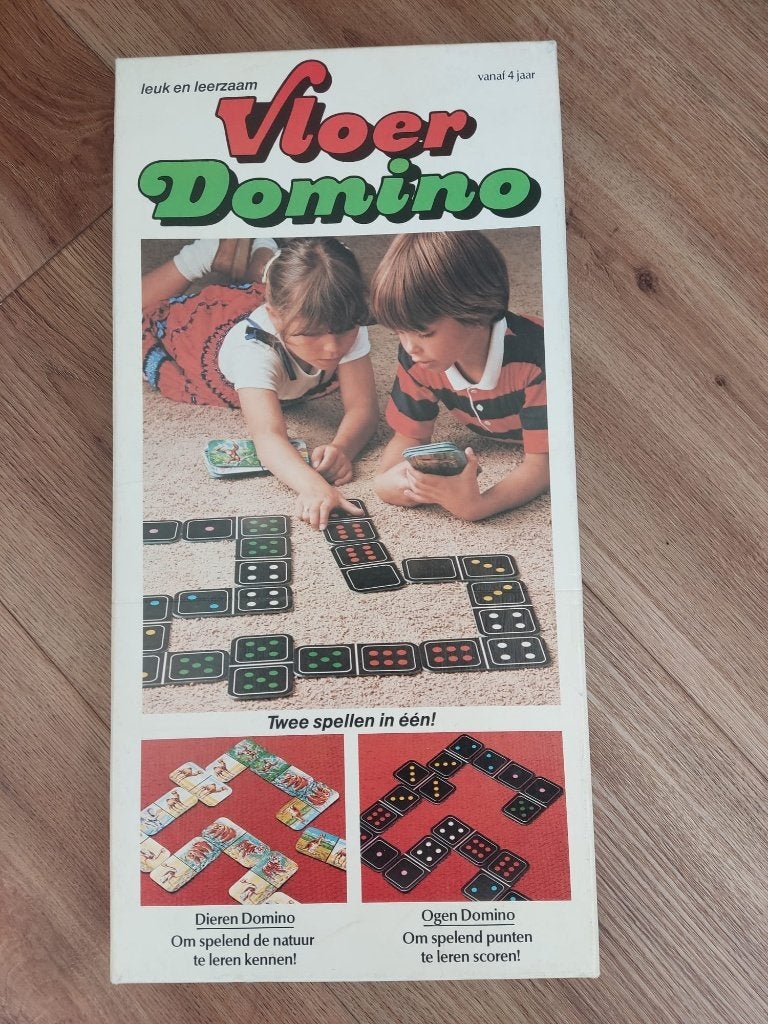 Vloer domino (2 spellen in 1 dieren domino / ogen domino), Ophalen of Verzenden, Gebruikt