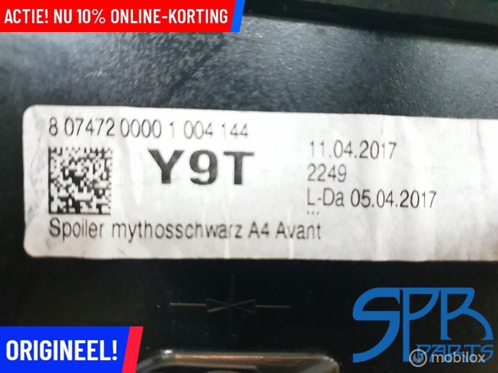 A4 B9 8W AVANT SPOILER Achterklepspoiler Mythoszwart LY9T, Auto-onderdelen, Audi, Gebruikt, Audi, Ophalen of Verzenden