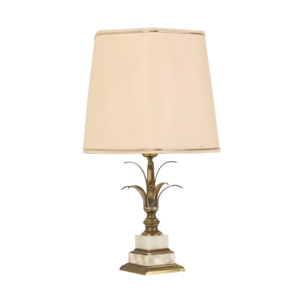 Vintage Palmboom Ananas Tafellamp Massive Seventies 48cm, Gebruikt, Metaal, Vintage, Goud