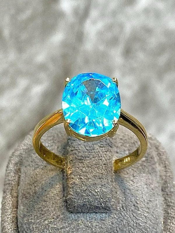 14k Gouden Ring met Edelsteen, Nieuw, Ophalen of Verzenden, 17 tot 18, Met edelsteen