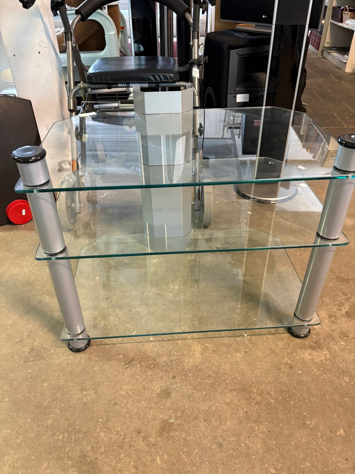 Glazen tv meubel, Ophalen, 50 tot 75 cm, 50 tot 100 cm, Minder dan 100 cm