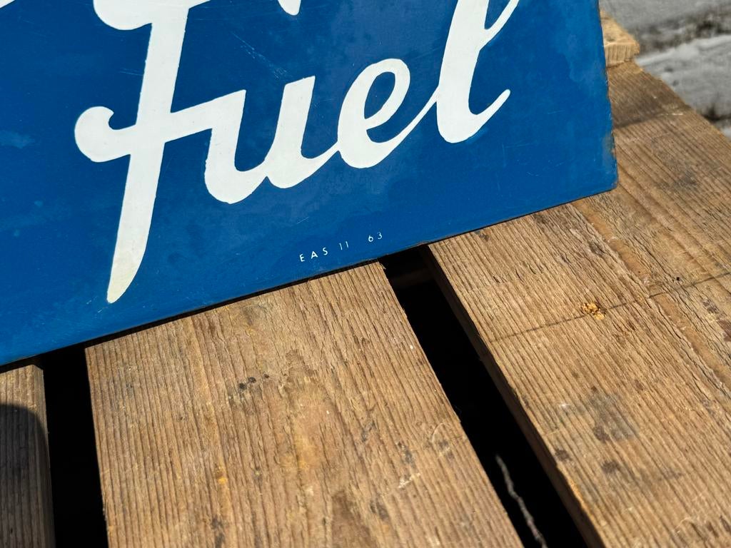 Vintage Total Fuel Emaille Reclamebord - Origineel Bord, Antiek en Kunst, Ophalen