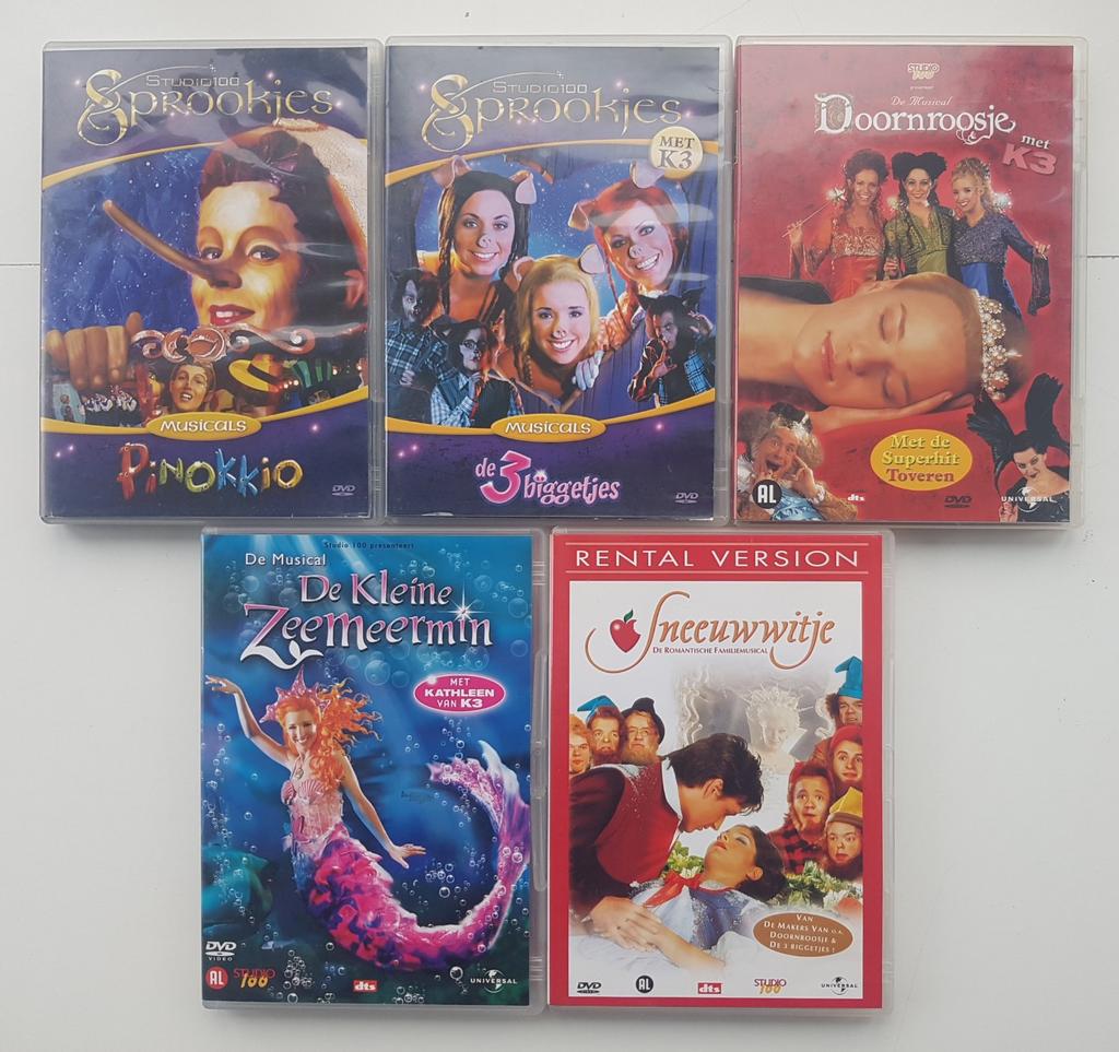 5x Musical Sprookjes Studio 100 oa. De 3 Biggetjes, Pinokkio, Alle leeftijden, Ophalen of Verzenden, Boxset