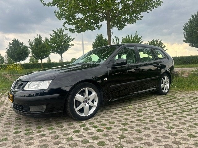 Originele NL Saab 9-3 Sport Estate 1.8 T., Auto's, Beige, 4 cilinders, Leder en Stof, Zwart