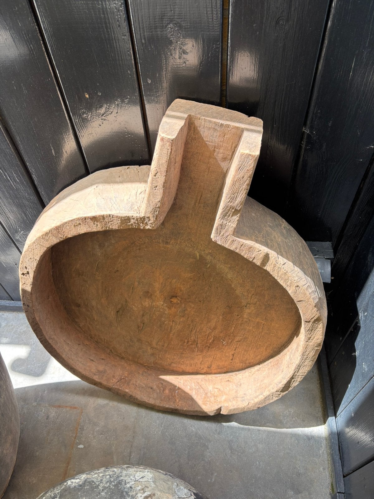 Grote zware trog, Ophalen, Zo goed als nieuw, Rond, Hout