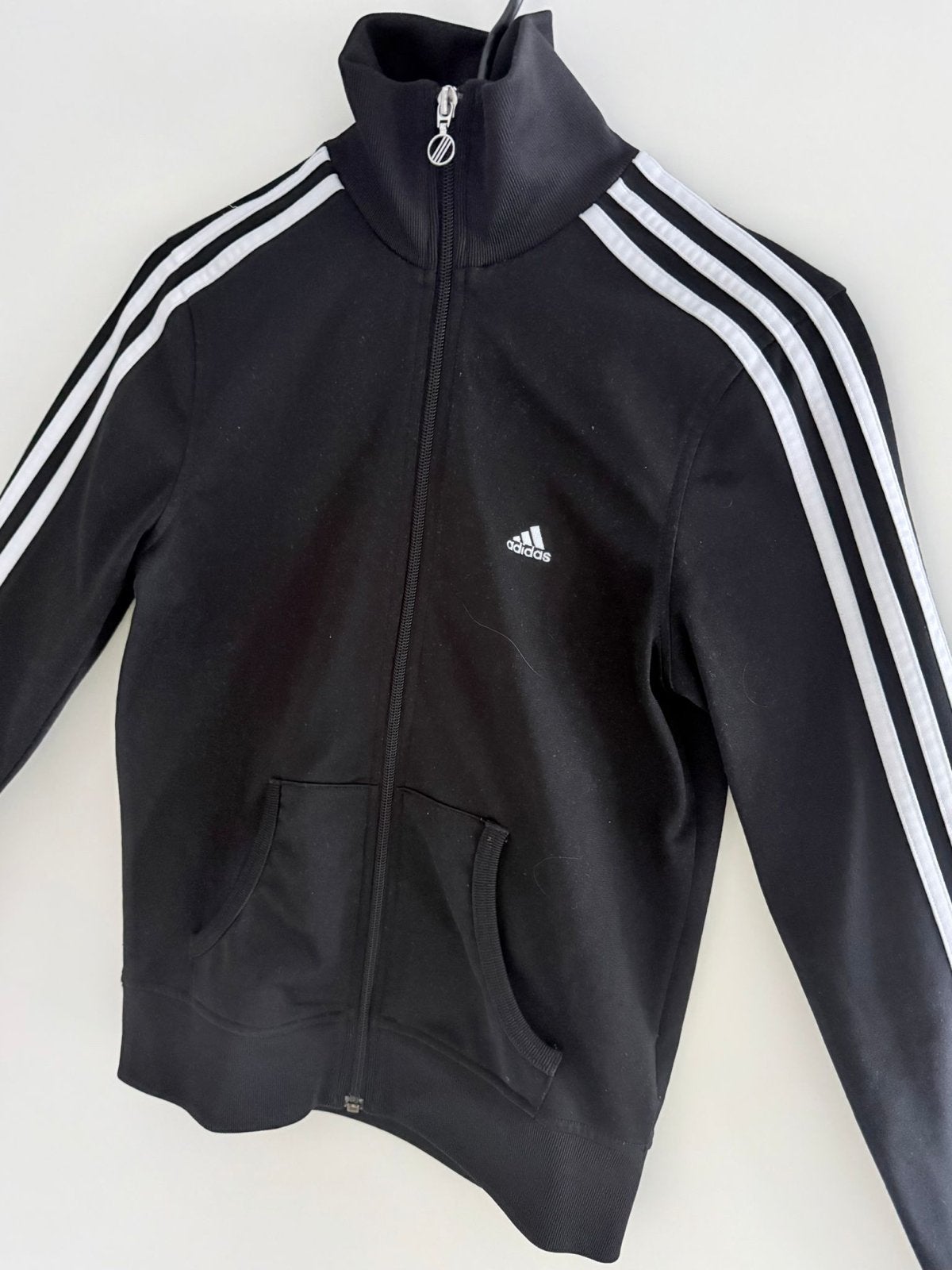 Adidas trainingsjack zwart wit strepen kindermaat L, Verzenden, Gebruikt, Jongen of Meisje