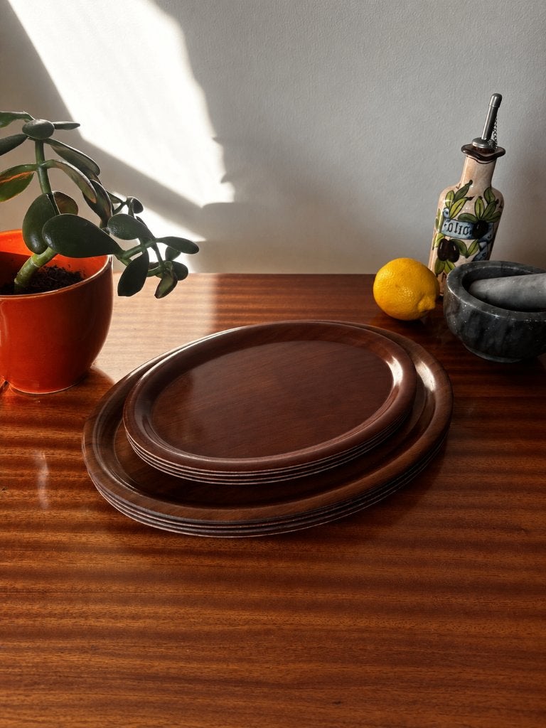8 vintage Presswerk Köngen melamine borden, Huis en Inrichting, Overige materialen, Gebruikt, Overige merken, Vintage