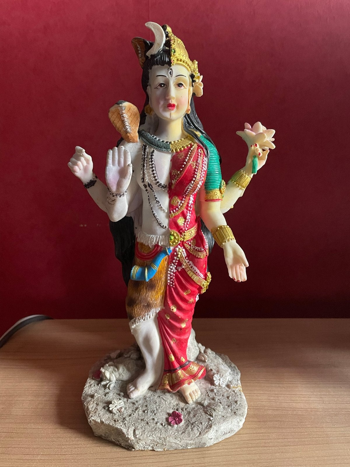 Ardhanarishvara Shiva & Parvati beeld – Hindoe beeld, Verzamelen, Ophalen of Verzenden, Gebruikt, Religie