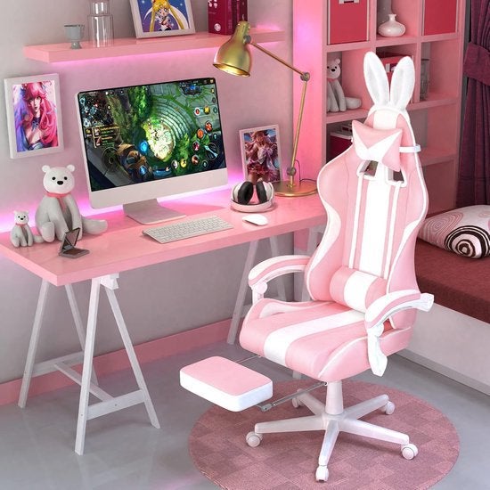 Roze bureastoel / pink gaming chair, Huis en Inrichting, Ophalen, Nieuw, Roze, Gaming bureaustoel