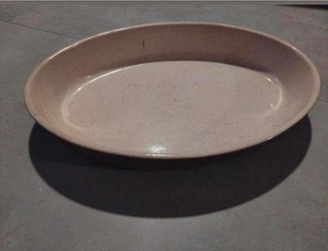Grote aardewerk ovenschaal schaal 47cm lang brocante emile h, Ophalen of Verzenden