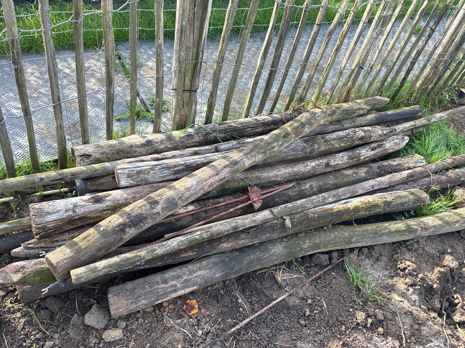 Gebruikte houten palen voor diverse projecten, Ophalen, Gebruikt, 250 cm of meer, Palen