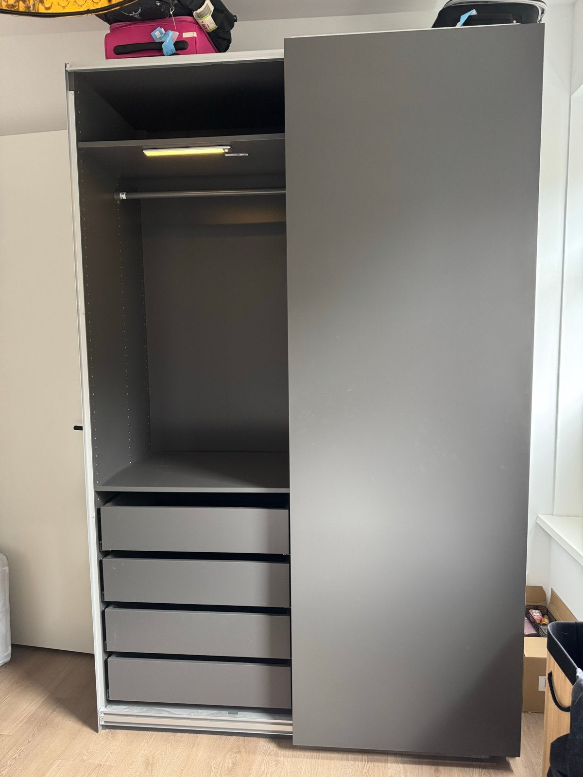 Ikea paxkast kledingkast met schuifdeuren en lades, Huis en Inrichting, Kasten | Kledingkasten, Ophalen, Overige materialen, 100 tot 150 cm