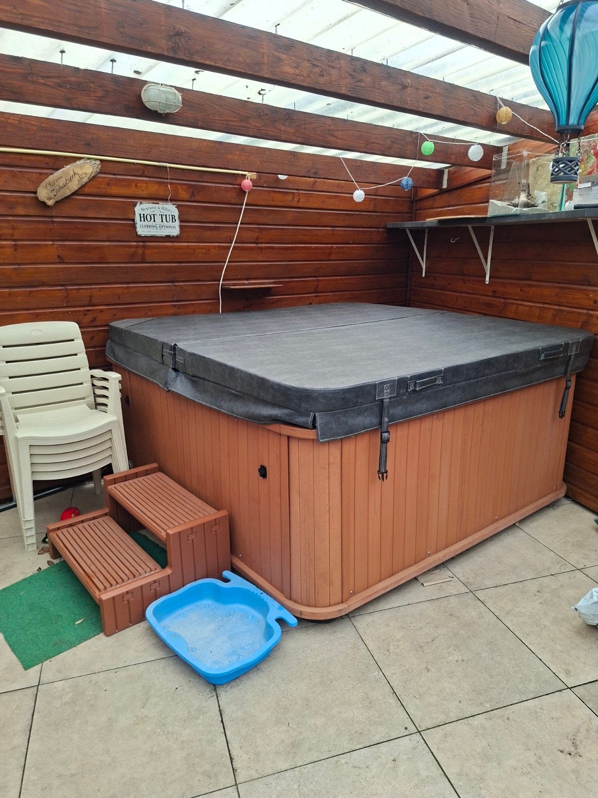 Jacuzzi Sunbelt Spas - Zo goed als nieuw, Tuin en Terras, Ophalen, Gebruikt, Afdekzeil, Vast