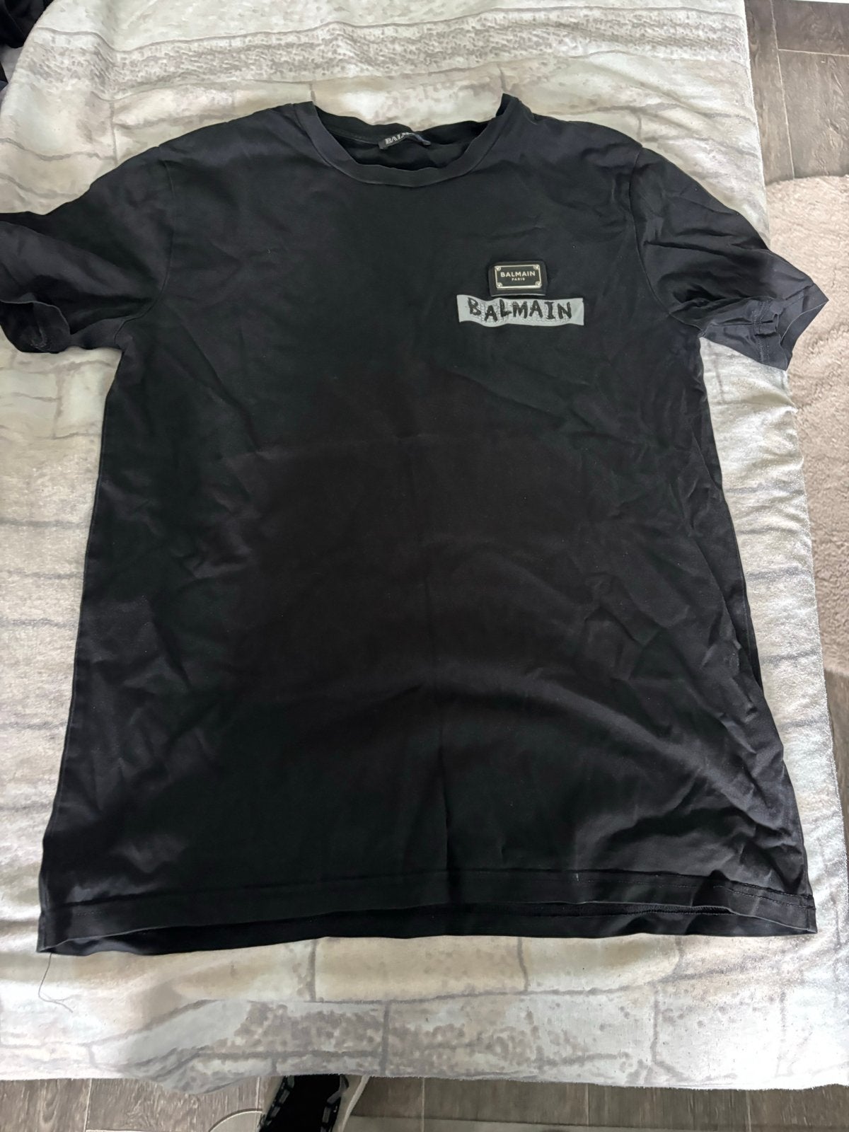 Balmain Paris T-shirt Maat M Zwart, Ophalen of Verzenden, Zo goed als nieuw, Maat 48/50 (M), Zwart