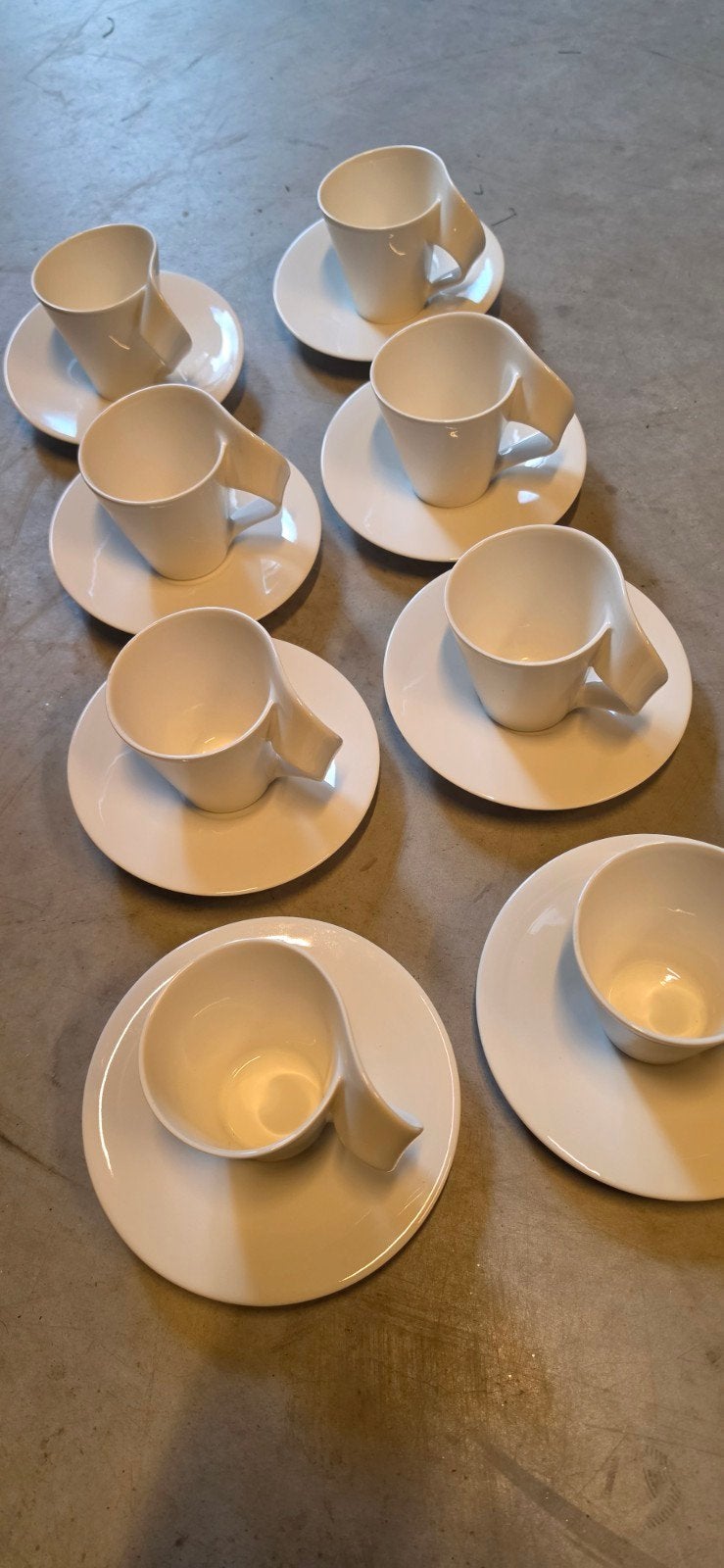 8x Villeroy & Boch NewWave kop & schotel – Premium Porcelain, Ophalen of Verzenden