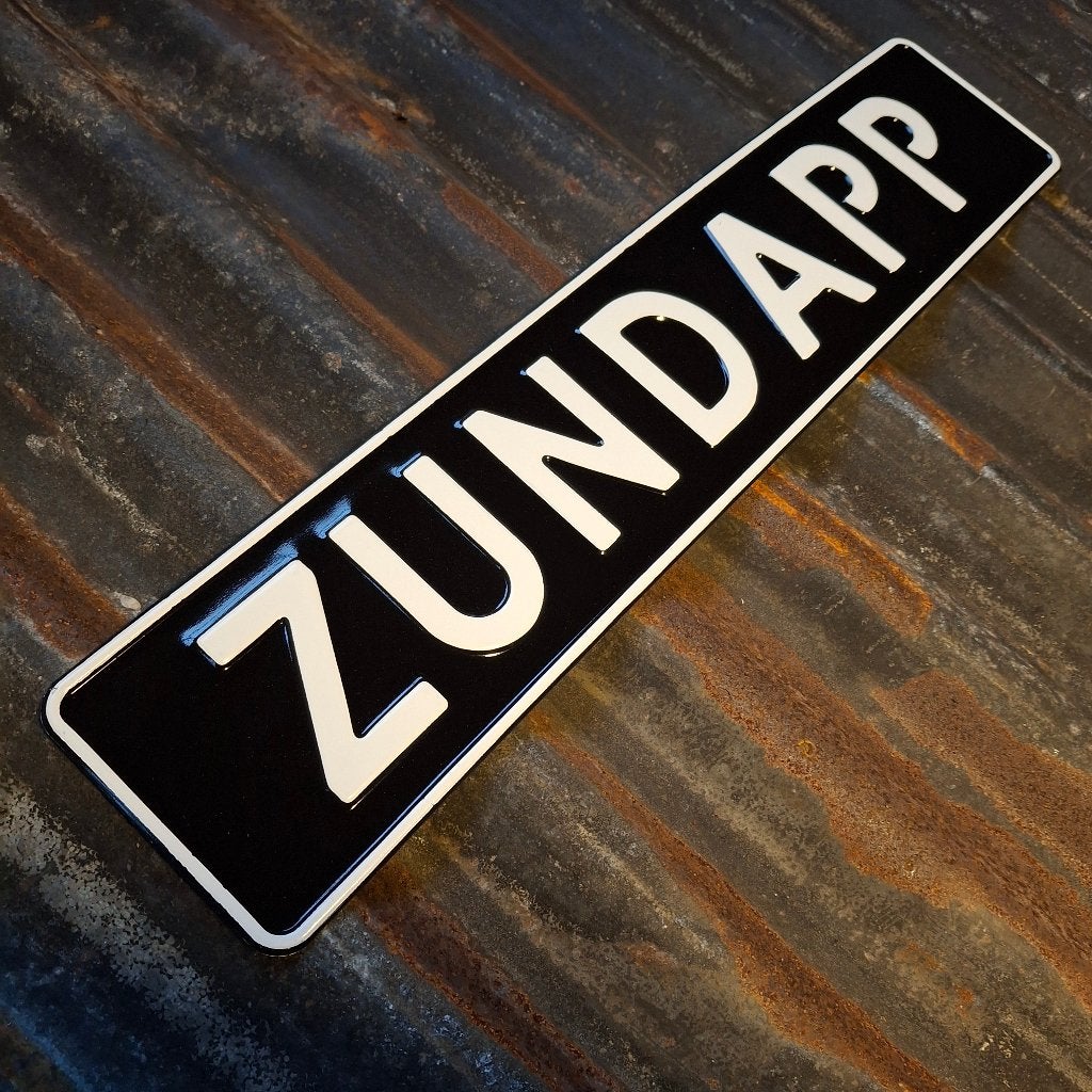 Zundapp - Metalen nummerplaat zwart, Metaal, Zwart, Nieuw, Ophalen of Verzenden