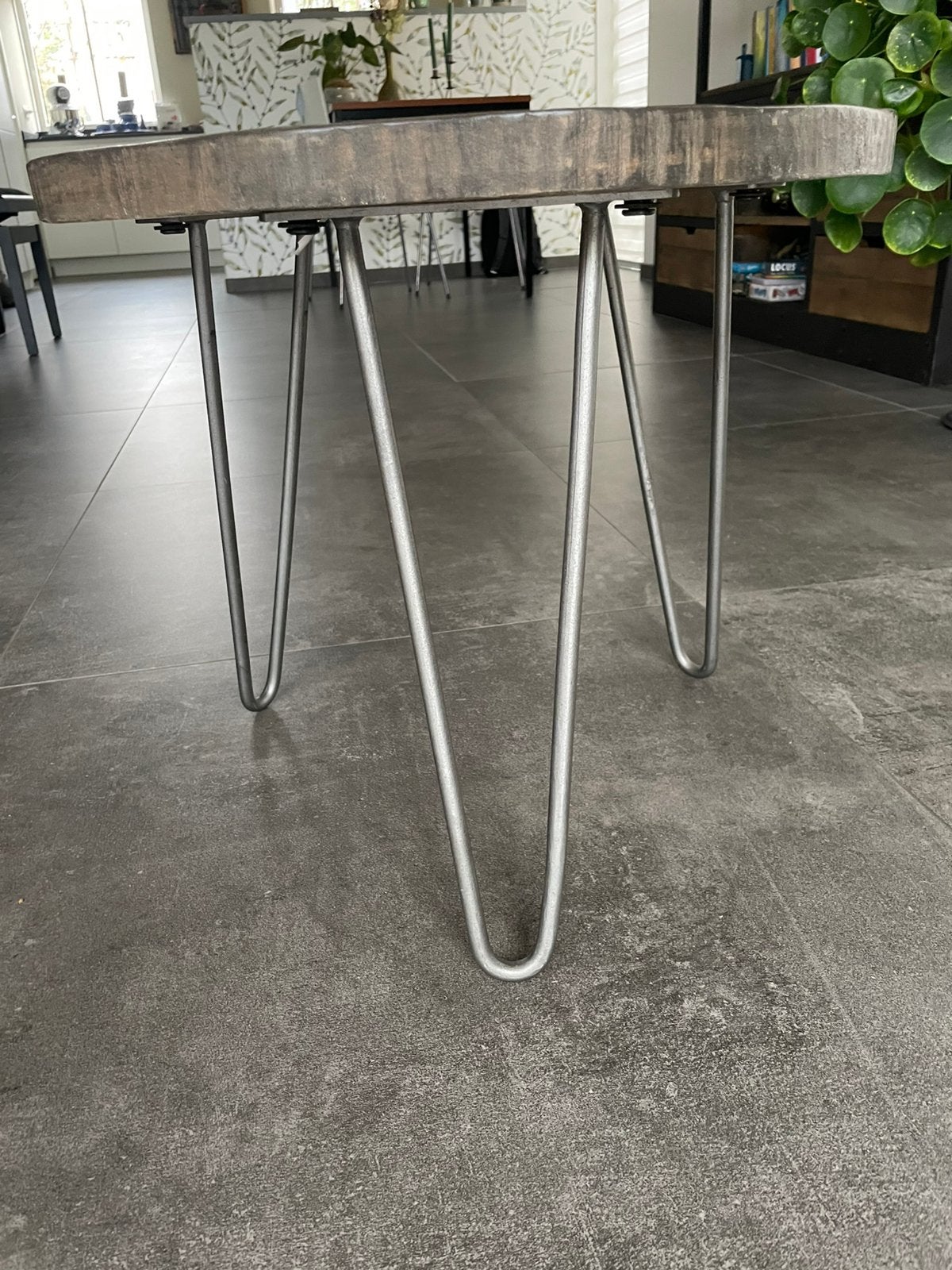 Tafeltjes, Huis en Inrichting, Minder dan 55 cm, Gebruikt, Rond, Industrieel
