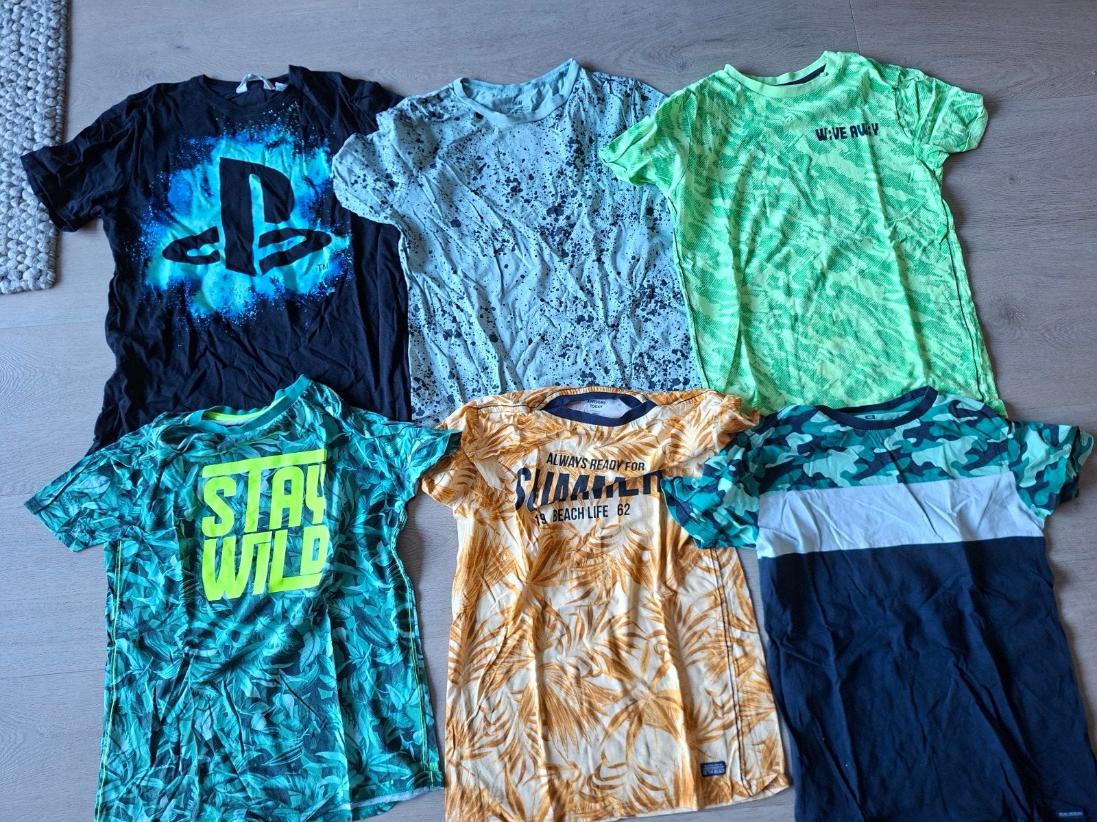 10x t-Shirts en korte broek We Fashion zomer jongen 158-164, Ophalen, Zo goed als nieuw, Maat 158