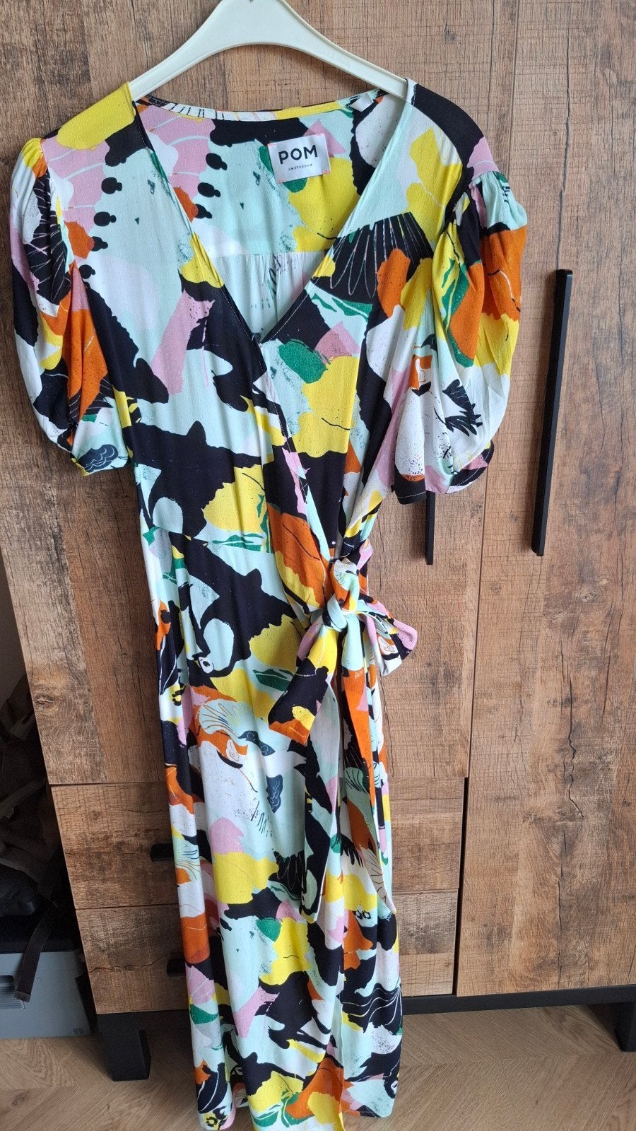 POM Amsterdam Wikkeljurk met Abstracte Print - Maat 44, POM Amsterdam, Meerkleurig, Maat 46/48 (XL) of groter, Ophalen of Verzenden