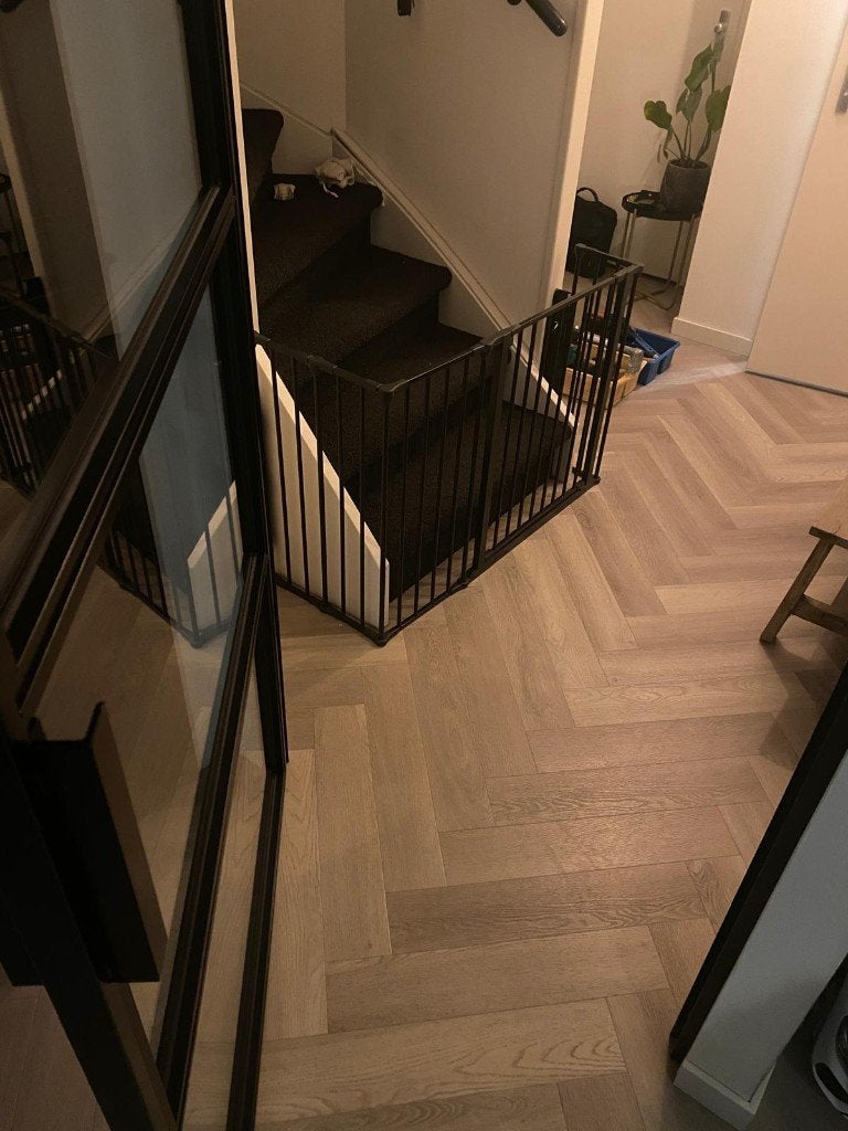 BabyDan Flex traphek zwart – 3 deuren + uitbreidingen, Ophalen, 100 tot 115 cm, Zo goed als nieuw, Klemhekje