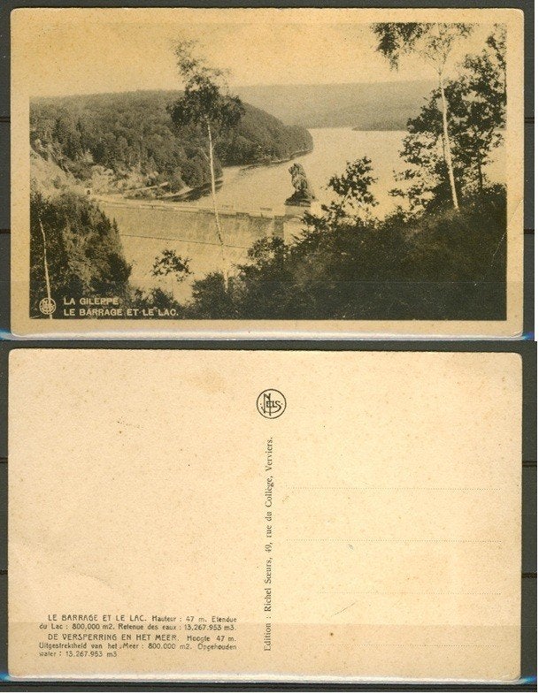 La Gileppe Stuwdam 1905 Le Barrage Luik Ansicht a-41 jdu, Ophalen of Verzenden, Voor 1920, Ongelopen, Luik