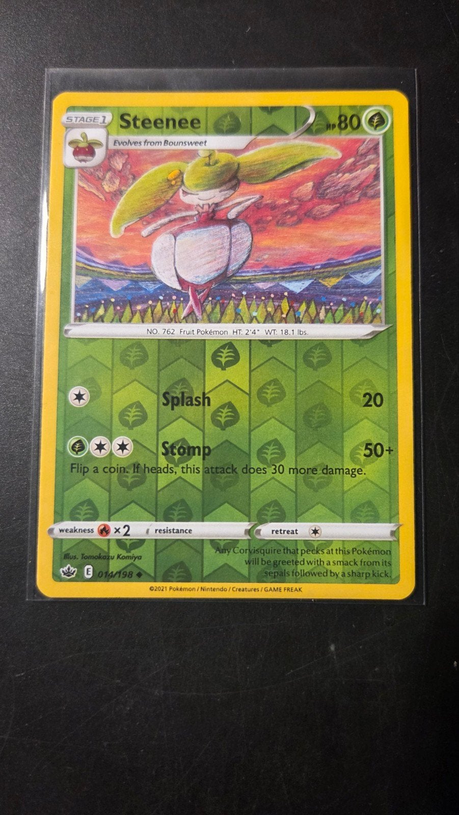 Steenee 014/198 Reverse Holo Chilling Reign Pokémon Kaart, Verzenden, Zo goed als nieuw, Losse kaart, Foil