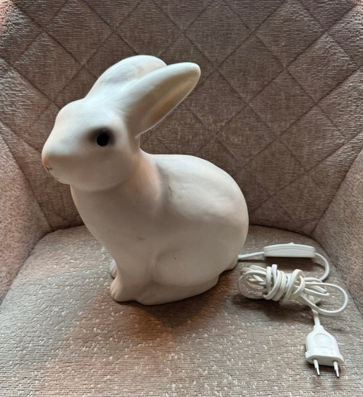 Heico lamp konijn naturel, Kunststof, Overige merken, 25 cm, Met schakelaar