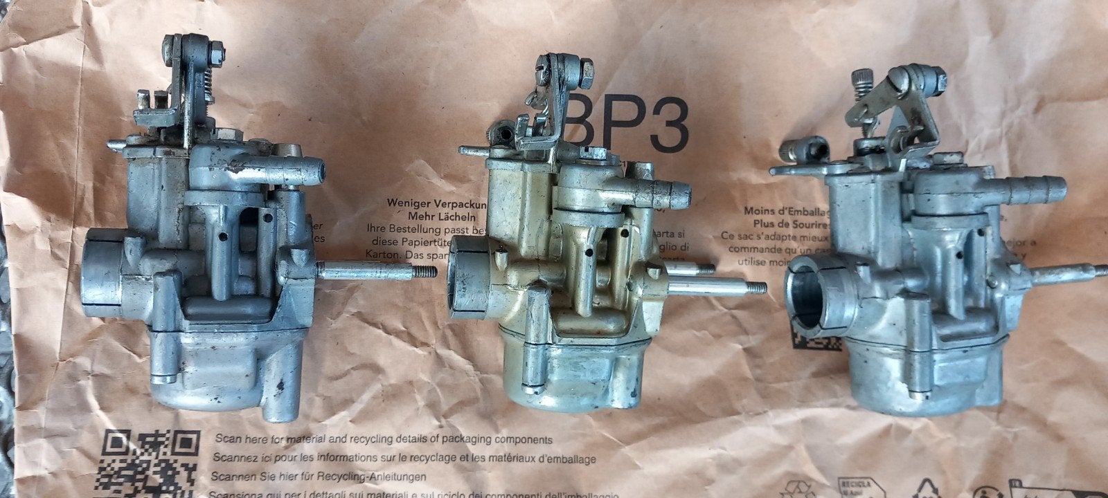 3 Vespa V50 Carburateurs 16.10 Compleet, Ophalen of Verzenden, Gebruikt