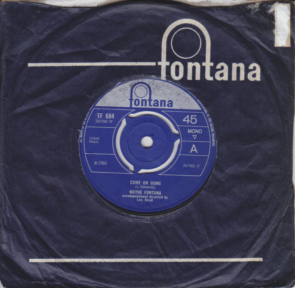 WAYNE FONTANA - Come On Home, Gebruikt, Originele persing, 7 inch, Single