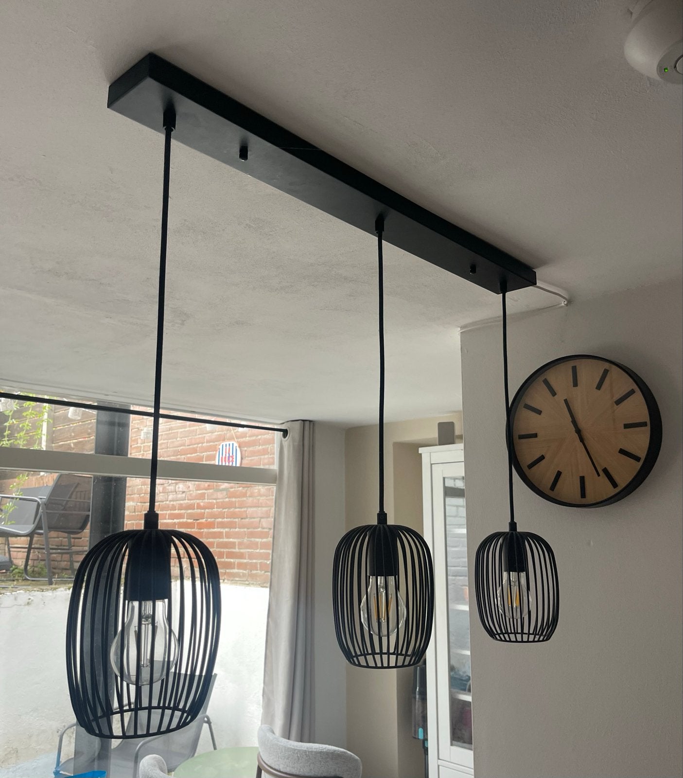 Gamma Hanglamp Nikki zwart - 3 lampen, ideaal voor eettafel, Ophalen, Gebruikt, Metaal, E27 (groot)