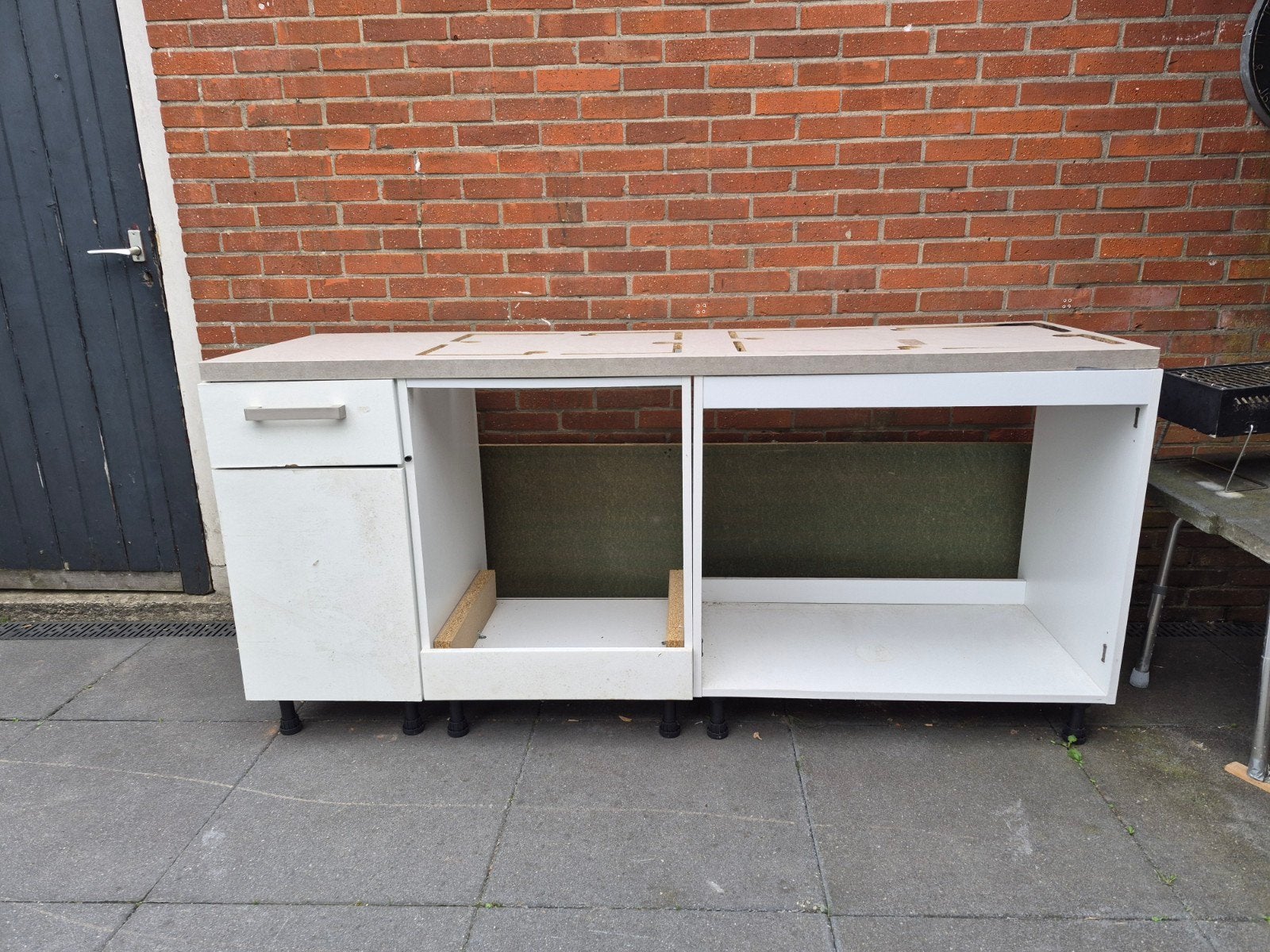 Witte keukenonderkasten met werkblad, Ophalen of Verzenden, Gebruikt, Wit, Overige typen