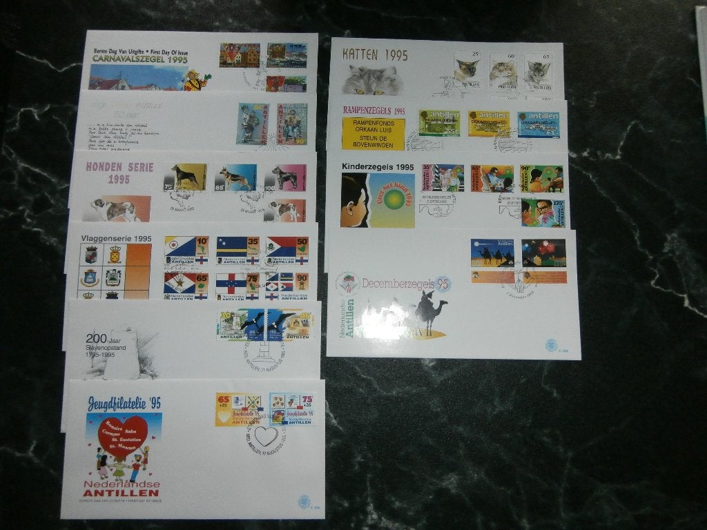 nederlandse antillen fdc's jaargang 1995, Postzegels en Munten, Verzenden, Gestempeld