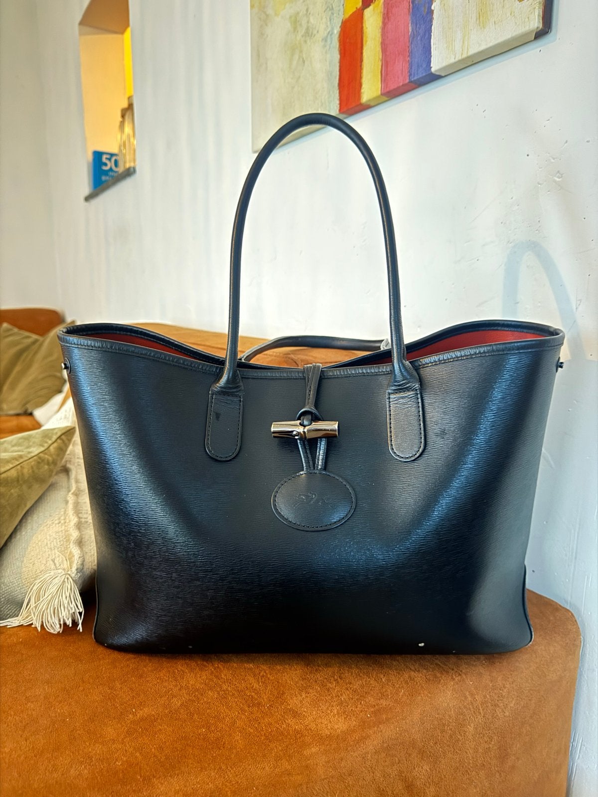 Le Roseau Longchamp zwart, Ophalen of Verzenden, Gebruikt, Zwart, Shopper