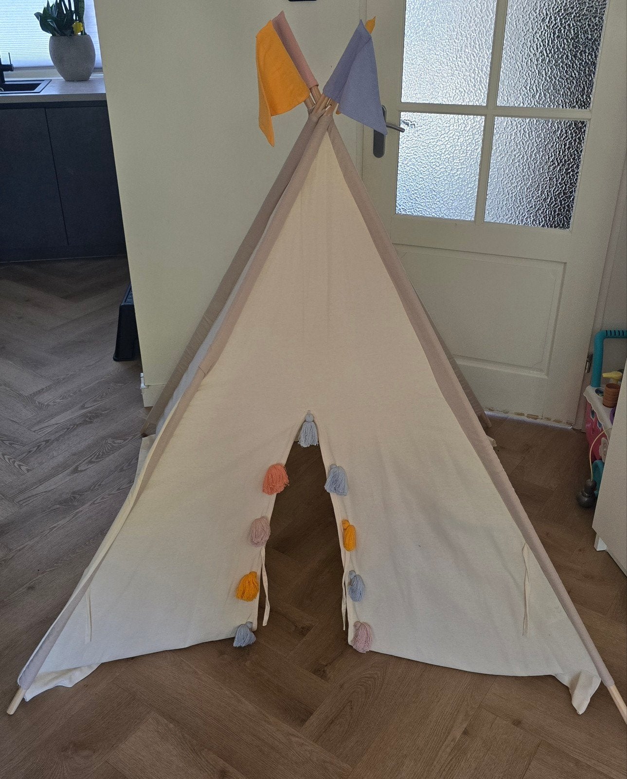 Speeltent Tipi voor kinderen - 140cm hoog, Ophalen, Hout