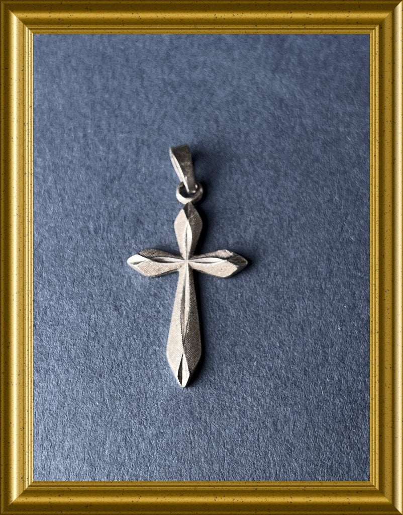 Zilveren hanger: kruisje, Ophalen of Verzenden, Zilver, Hanger