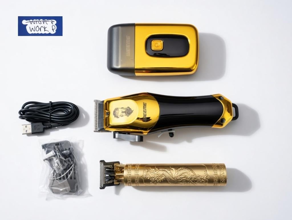 Goede WEEME 3-in-1 tondeuse set in gouden uitvoering Kapper, Ophalen of Verzenden, Zo goed als nieuw, Haarverzorging