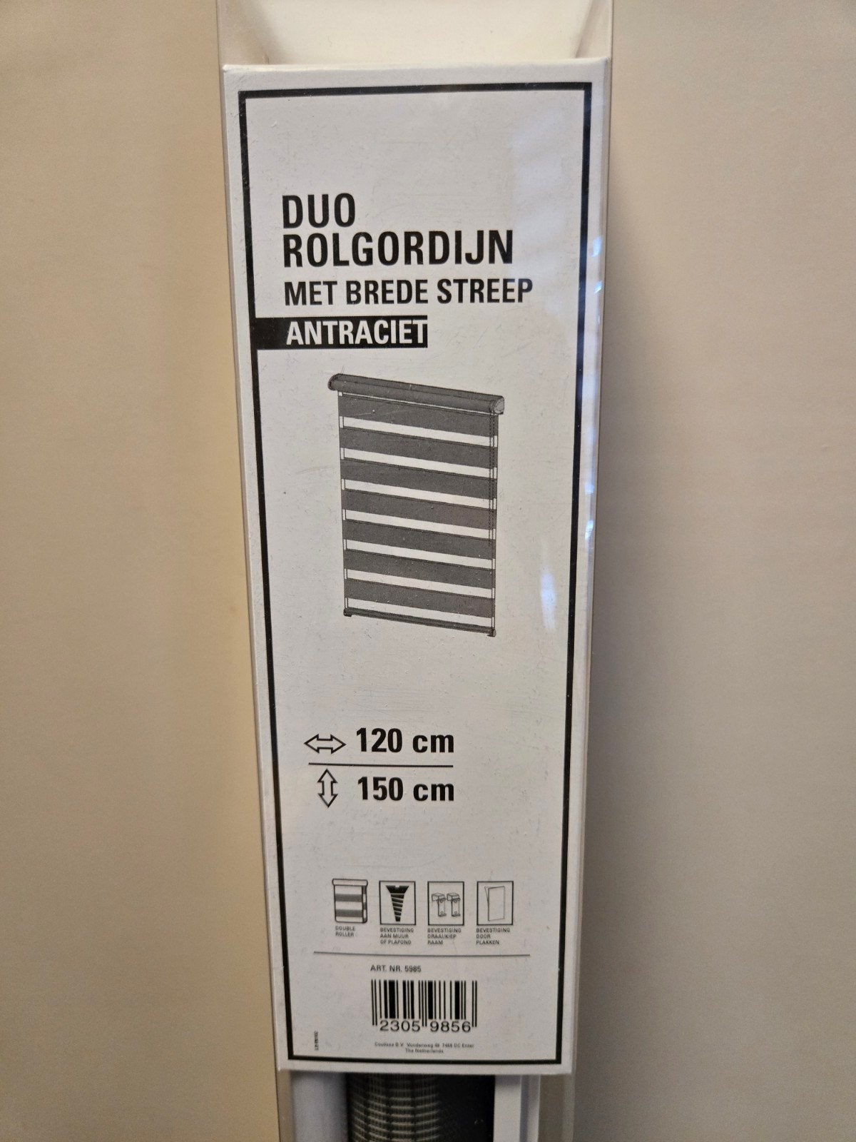 Nieuw Duo Rolgordijn Antraciet 120x150 cm, Ophalen, Duo rolgordijn, Rolgordijn, Nieuw