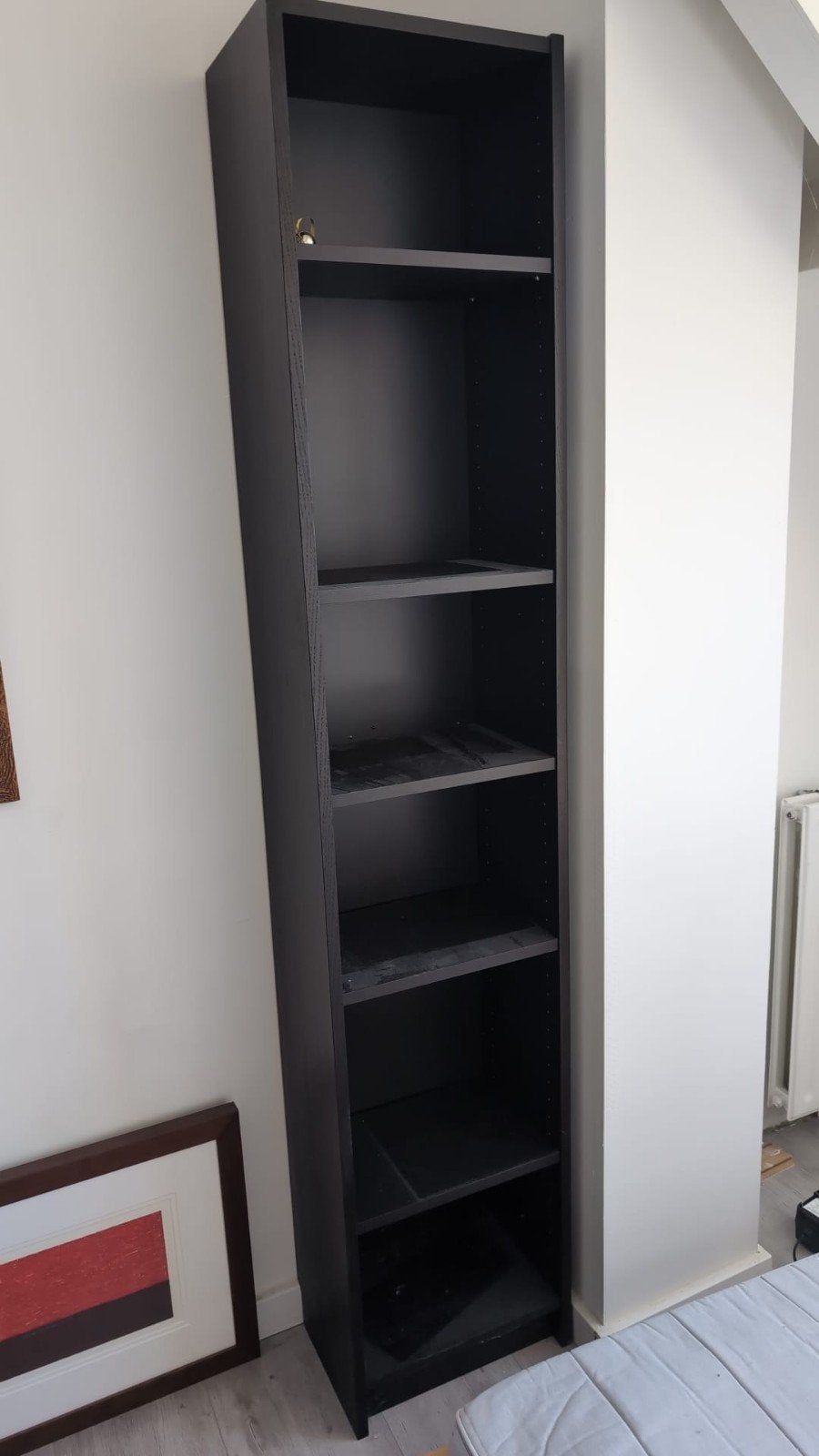 Zwarte Boekenkast met Verstelbare Planken ikea, Ophalen, Met plank(en), Minder dan 50 cm, Gebruikt
