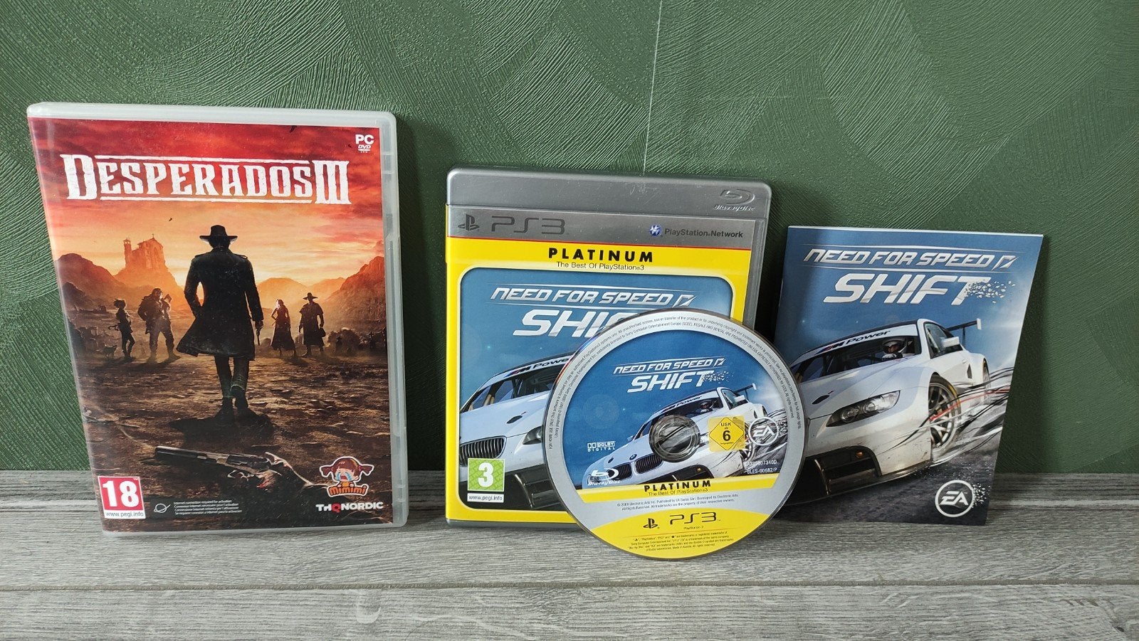 Need for Speed shift ps3 en gratis desperados 3 pc game, 3 spelers of meer, Ophalen of Verzenden, Zo goed als nieuw, Vanaf 3 jaar