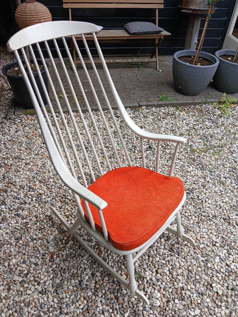 Schommelstoel - vintage, Ophalen, Gebruikt, Wit, Eén
