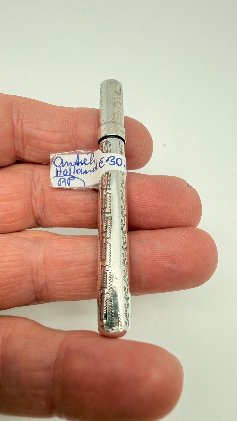 Antiek Hollands zilveren baaldenkoker. Lengte: 7,1 cm., Verzenden, Zilver