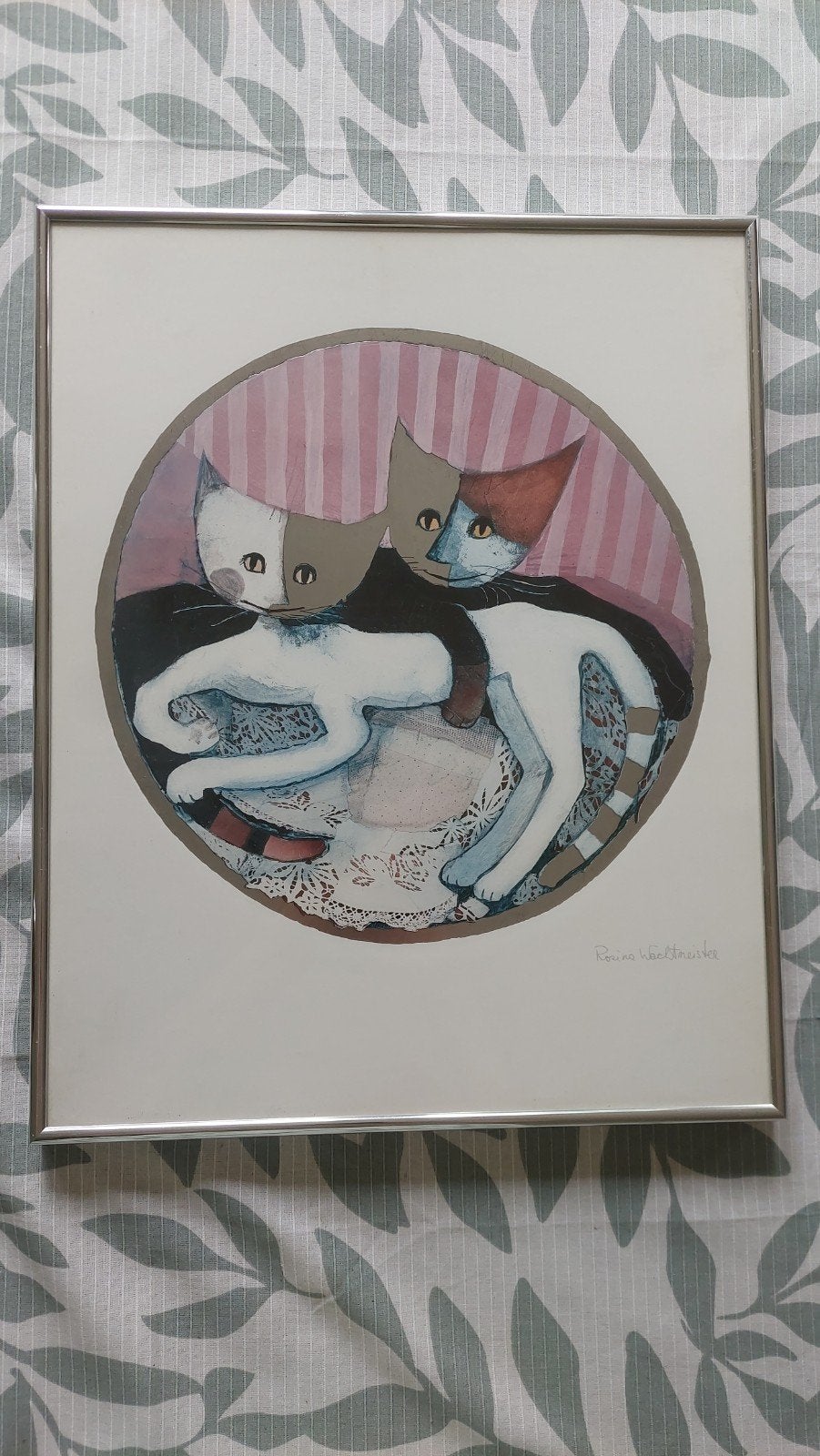 Rosina Wachtmeister Katten Kunstwerk - Ingelijst, Antiek en Kunst, Kunst | Tekeningen en Foto's, Ophalen, Print, Print/reproductie