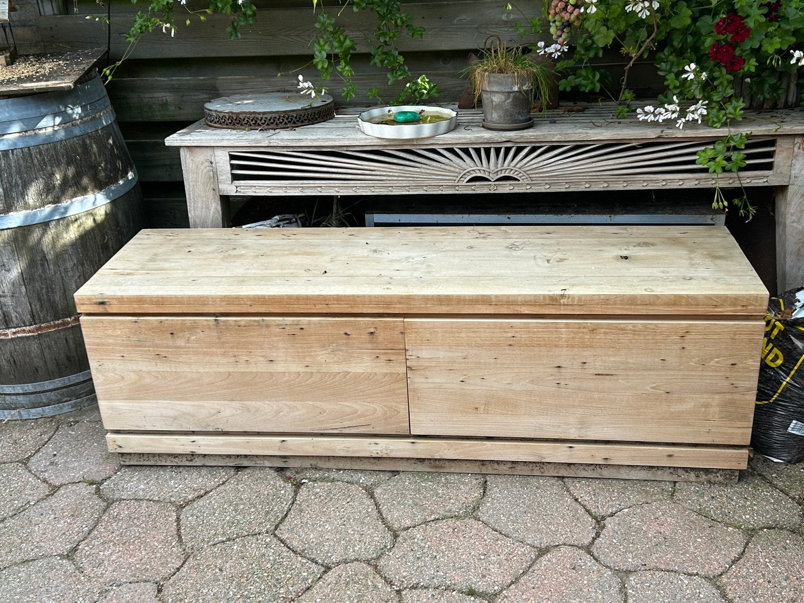 Teakhouten tv kast, Huis en Inrichting, Kasten | Televisiemeubels, Ophalen, Gebruikt, 150 tot 200 cm, Teakhout