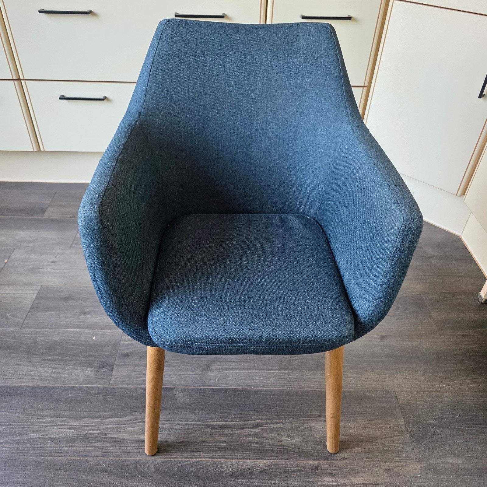 4x Eetkamerstoel - Gebruikt, Zeer Goede Staat, Huis en Inrichting, Ophalen, Gebruikt, Blauw, Vier