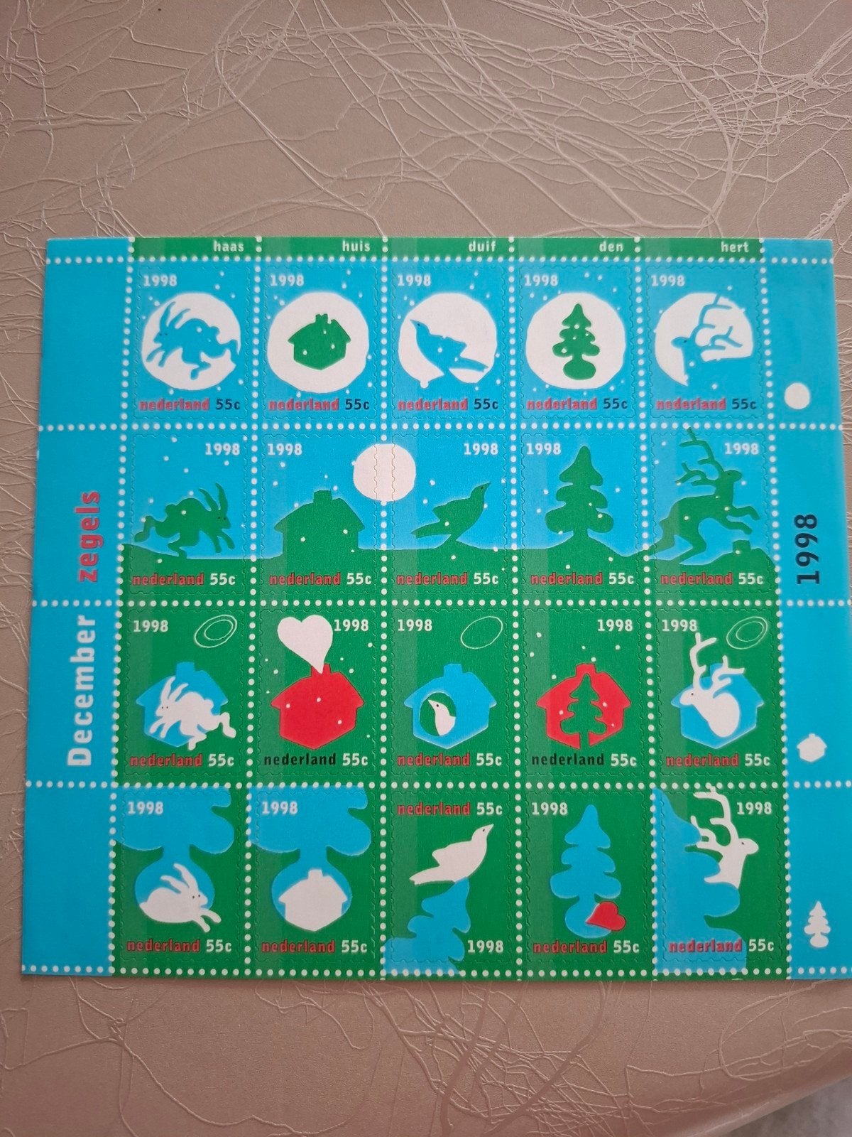 Nederland December Zegels 1998 - Postfris Vel, Ophalen of Verzenden